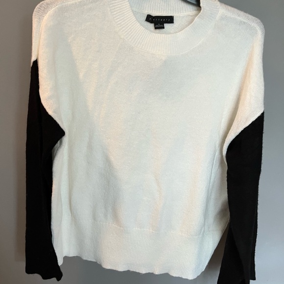 Sanctuary Black and White Crew Neck Sweater With Bell Sleeves - Picture 1 of 5